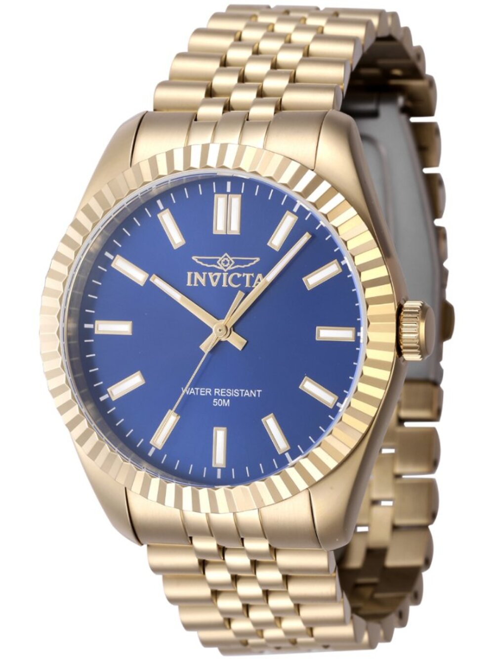 $199 Invicta Specialty Oxford Men's Gold Royal Blue 43mm Quartz Watch NIB